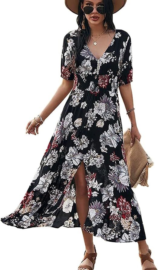 Saiqigui Women's Summer Short Sleeve V 