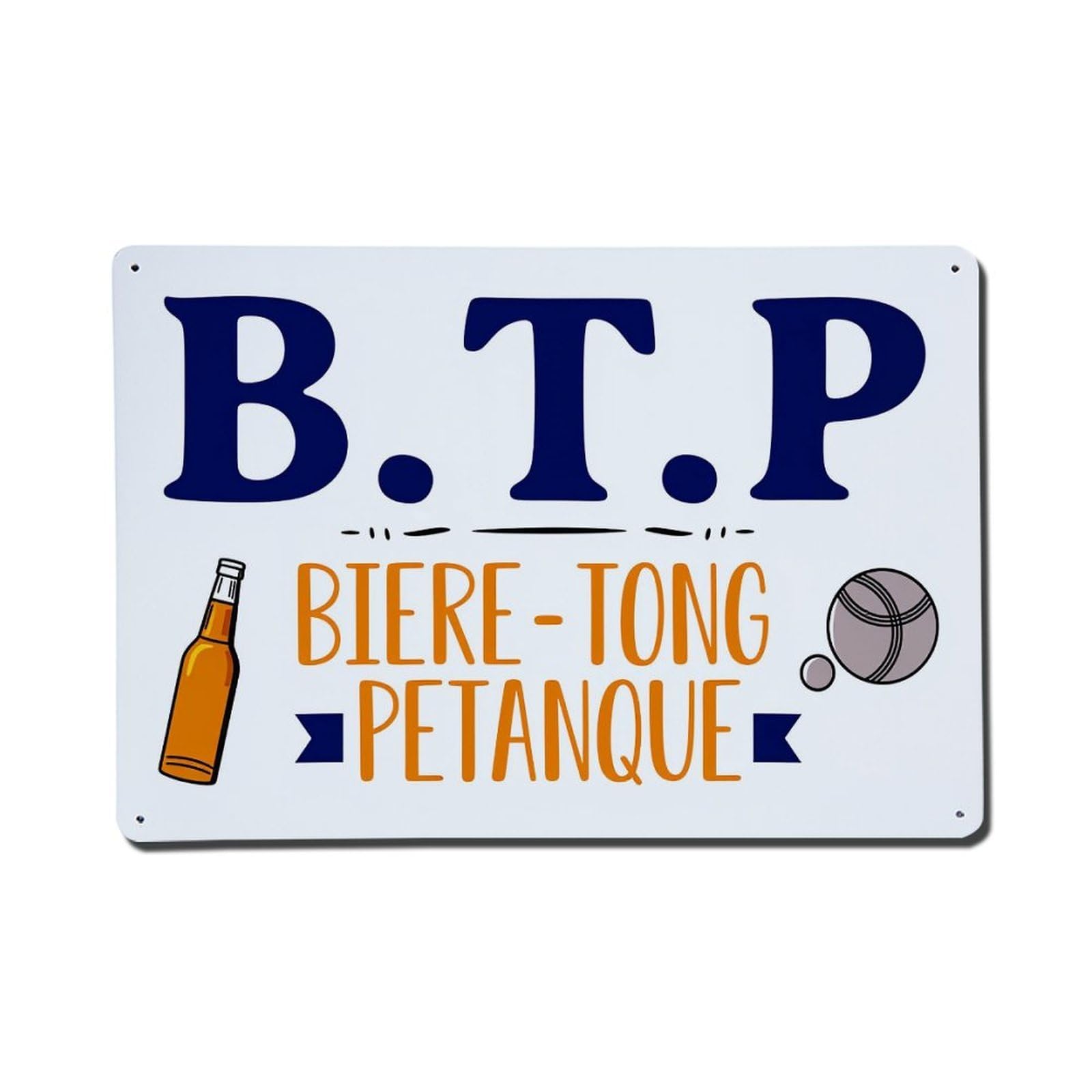Biere Tong Petanque Beer Ball Metal Tin Sign Plaque