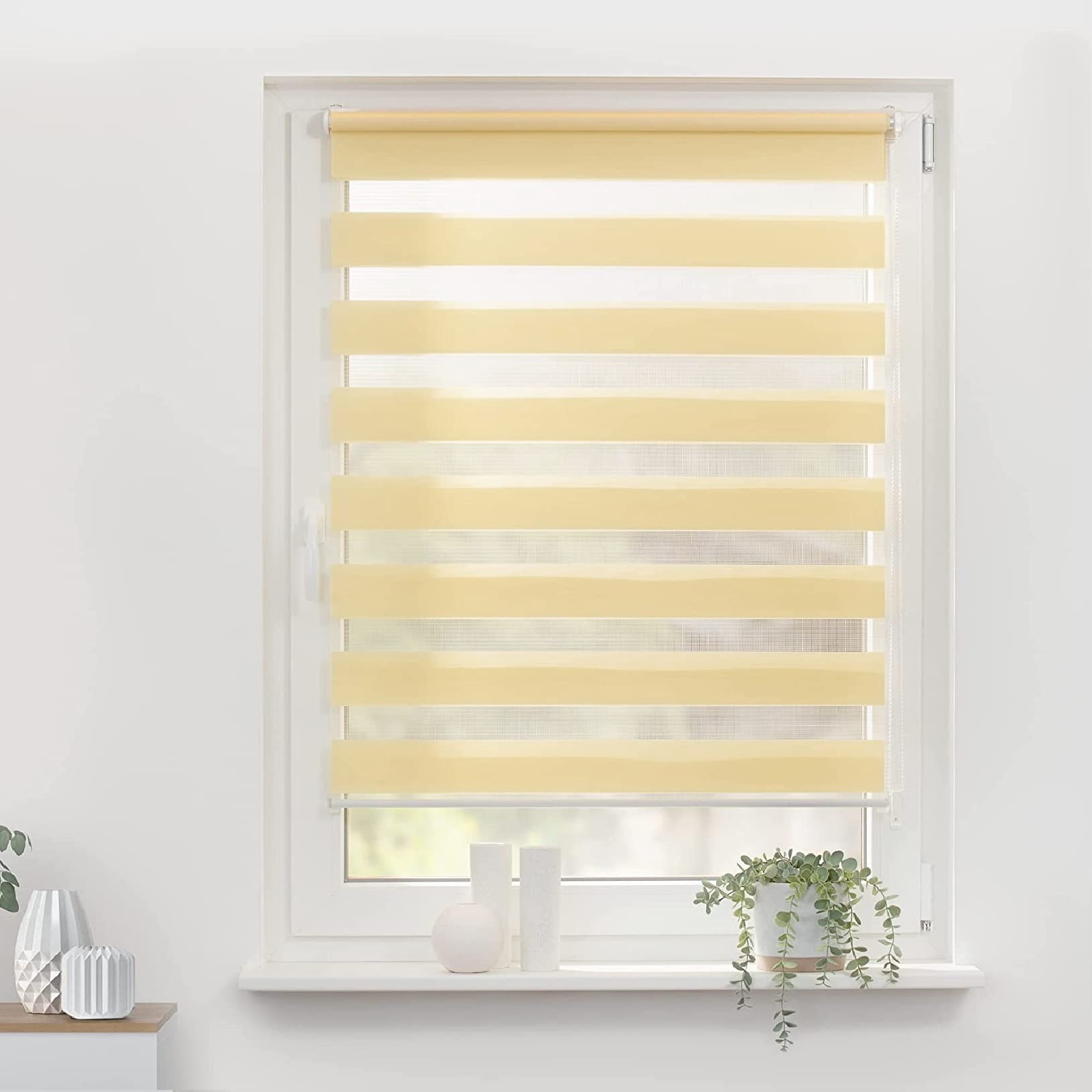 Tenda oscurante in tessuto impermeabile, 95 x 280 cm, per bagno e ufficio, colore beige, completa di accessori