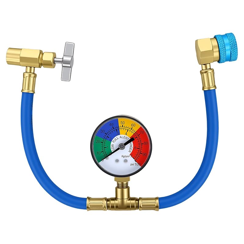 Kit de Mangueira para Carga de Refrigerante R1234YF com Manômetro e Adaptador 1/2" ACME-LH Ketofa