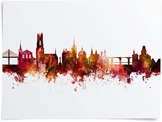 Fribourg Switzerland Skyline art print poster, unframed -3714