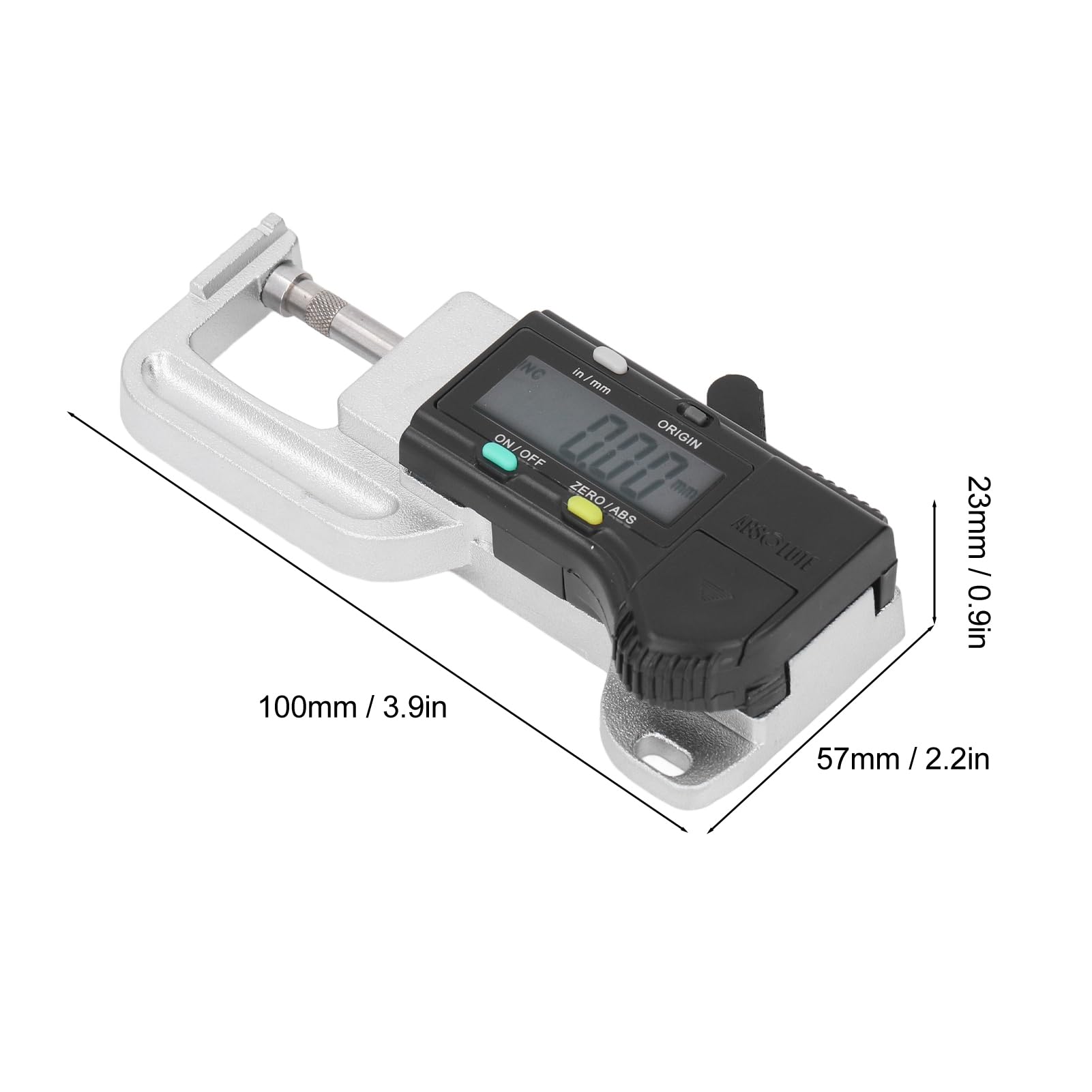 Lybunair Digital Display Thickness Gauge Detachable Horizontal Measuring Tool for Jewelry, Paper, and Leather 0 to 12.7mm 0.01mm