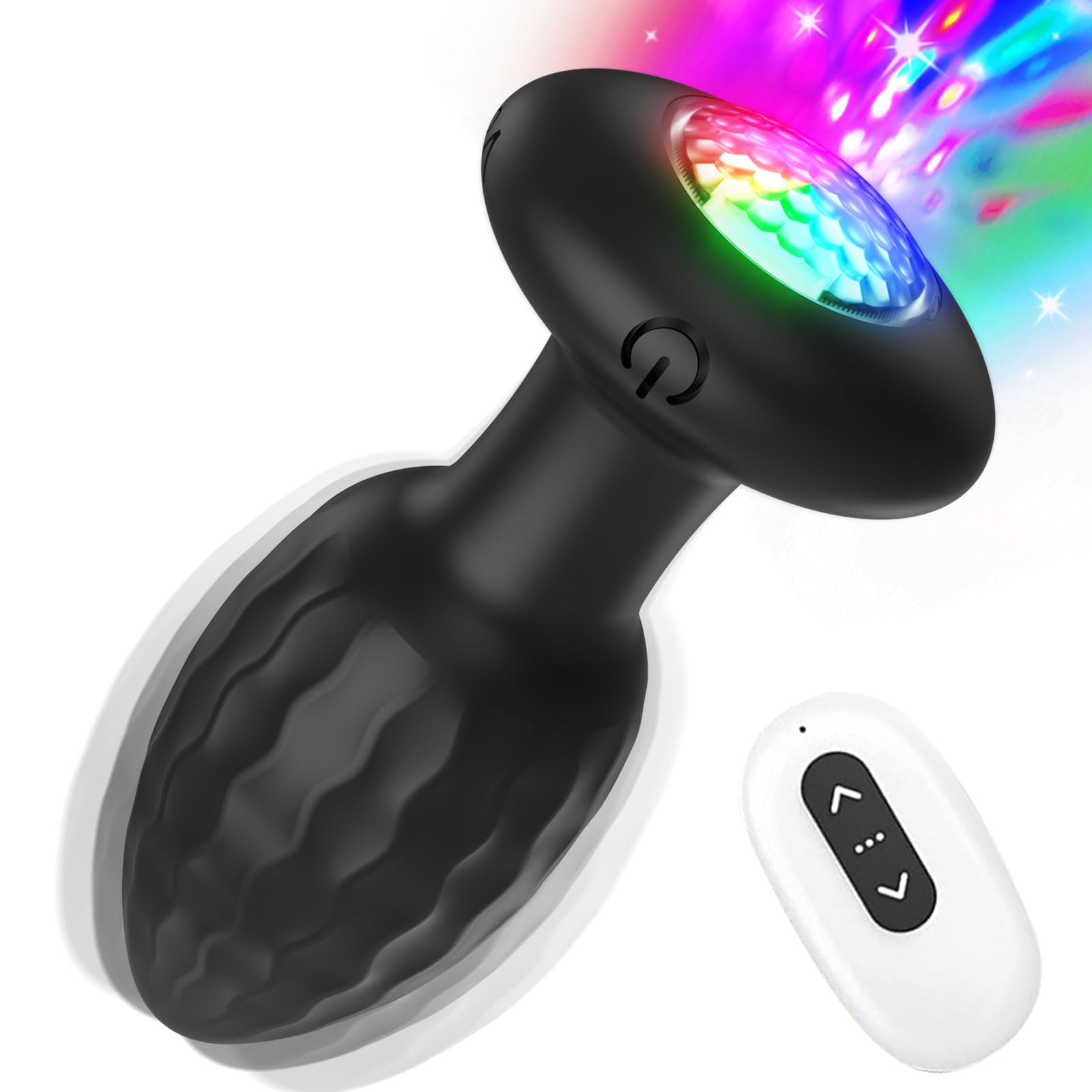 Vibrating Anal Plug Prostate Massager with Colorful Lights, Sex Toys for Men Women with 10 Vibration Modes, Remote Control Vibrating Anal Plug Adult Toys and Games