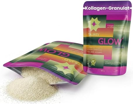 Glow Collagen Granules 800 Dalton - High Dose - Bioactive Peptide Concentrate Type 1 & 3 - Immediately Soluble - Vanilla Flavour
