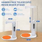 Electric Resin Mixer with Stand, Rechargeable Epoxy Resin Mixer with Hands-Free Resin Mixer Stand for Save Your Wrist, Resin Accessories for Resin, Silicone, Resin Molds, Soap Making & More