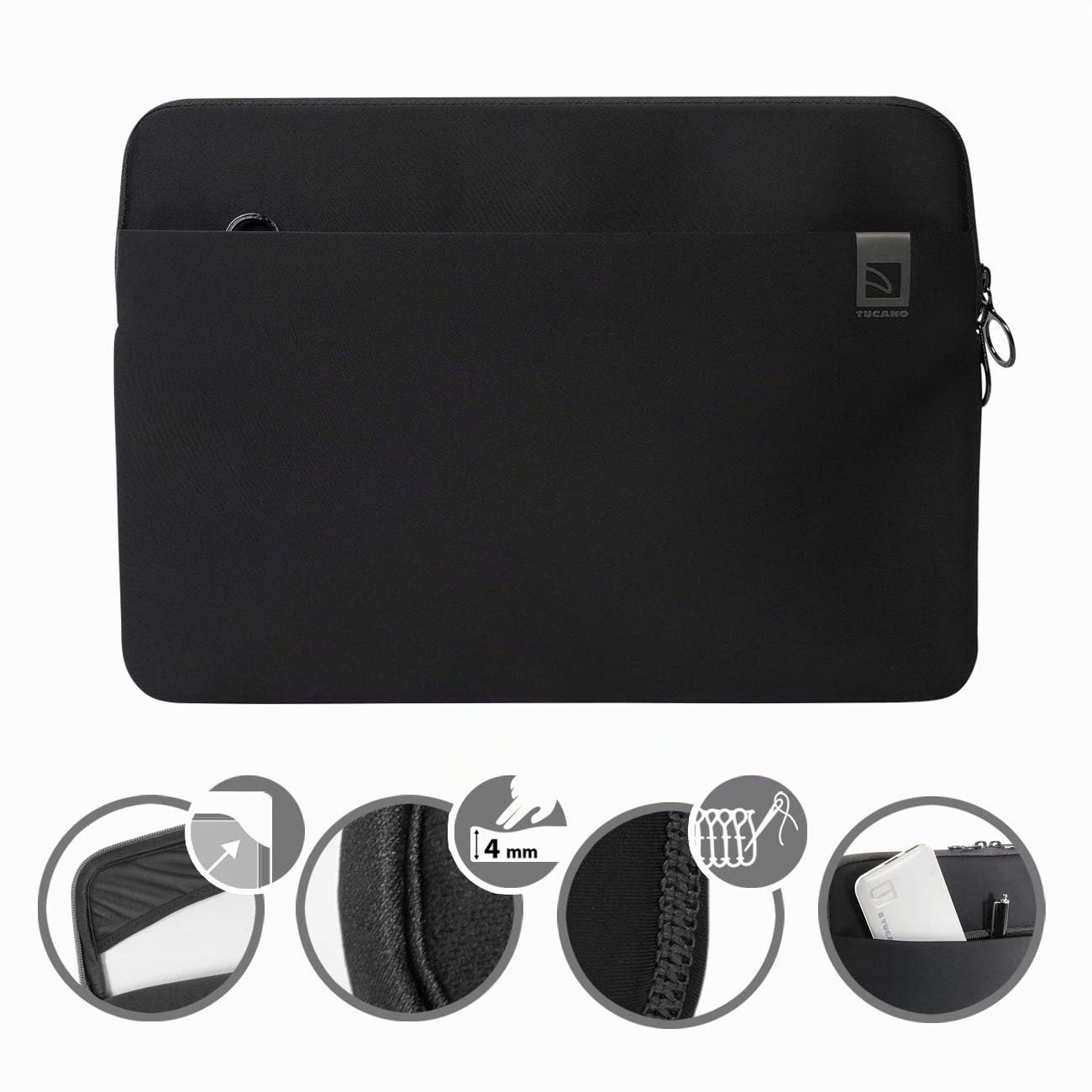 Tucano BFTMB15-BK Top Second, Custodia per Macbook Pro 15 (2016), Colore Nero