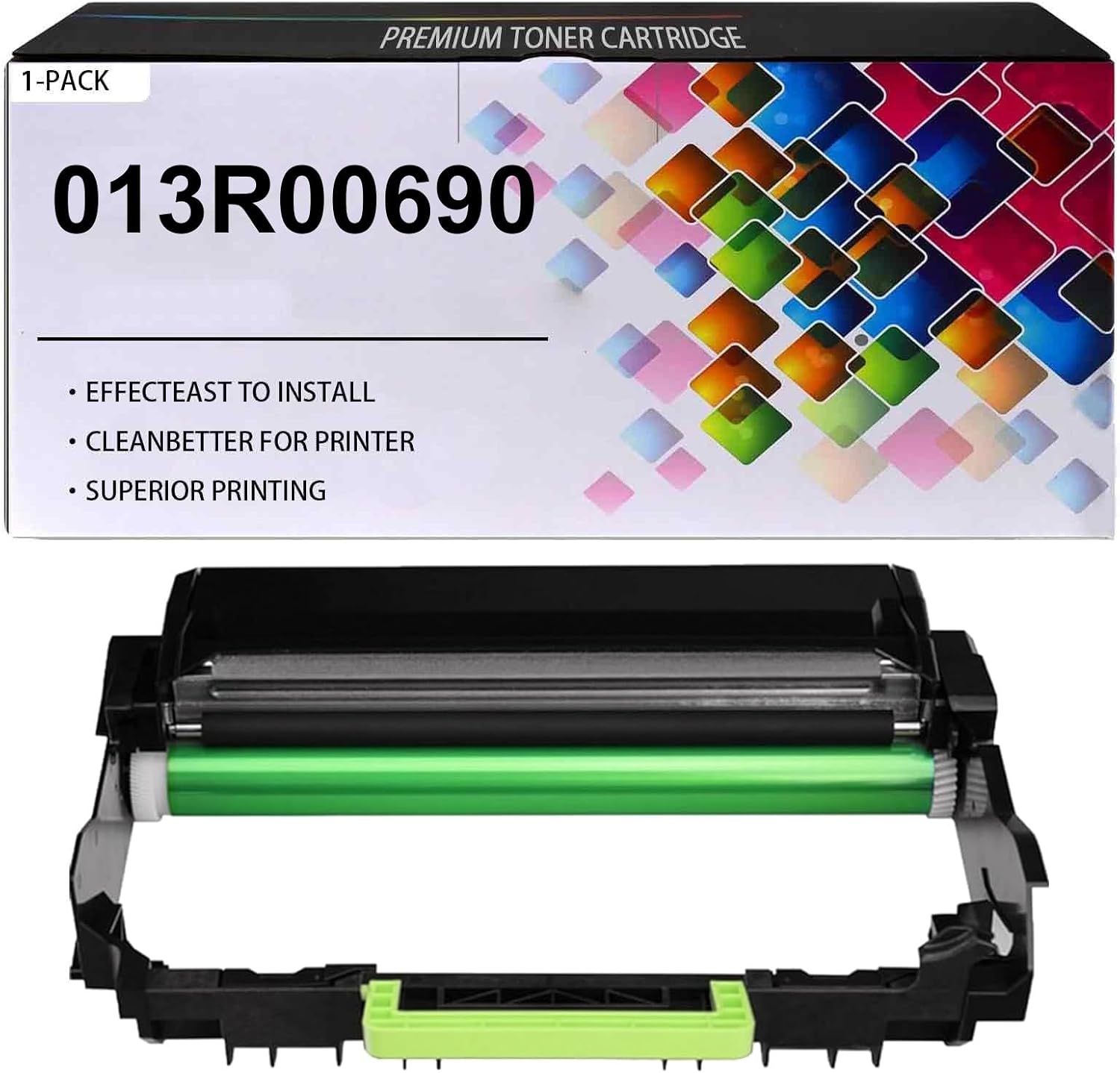 B310 B315 Imaging Drum Unit with Chip Replacement for Xerox 013R00690, for LaserJet Xerox B305 B310 B315 Printer, (1 Black, 40000 Pages)