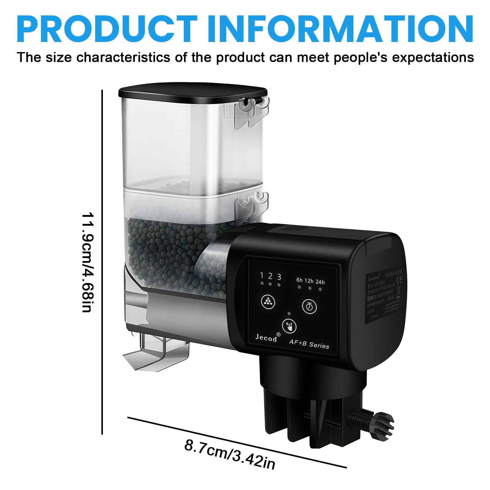 Distributeur automatique de nourriture pour aquarium Sporgo : 250 ml Distributeur automatique de nourriture pour poisson, réglable, distributeur de nourriture pour poissons, distributeur automatique