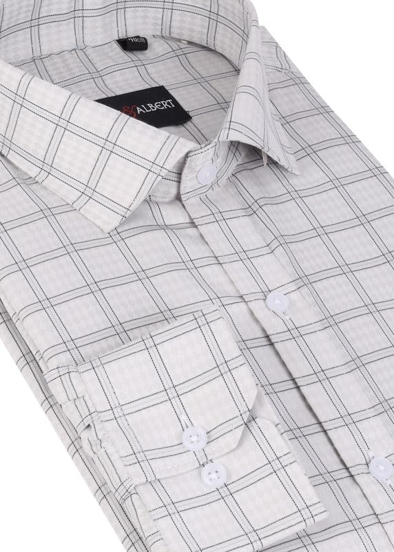 Image of MARK & ALBERT 100% Cotton Full Sleeves Regular Fit Formal Shirt for Men Blue