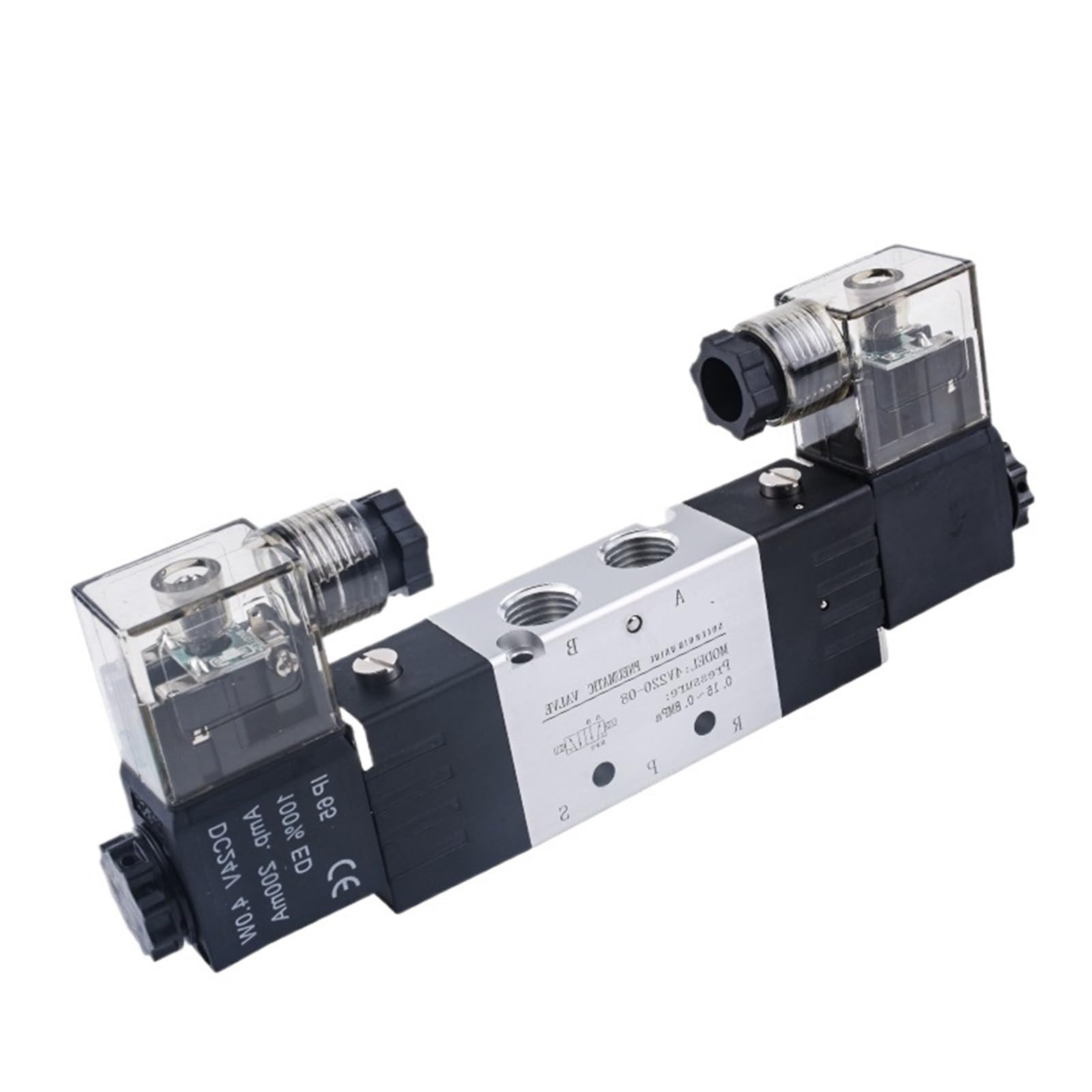 QRUYHBAJU 4V210-08 DC24V AC220V Single/Double Direction Pneumatic Solenoid Valve(4V210-08 Single)