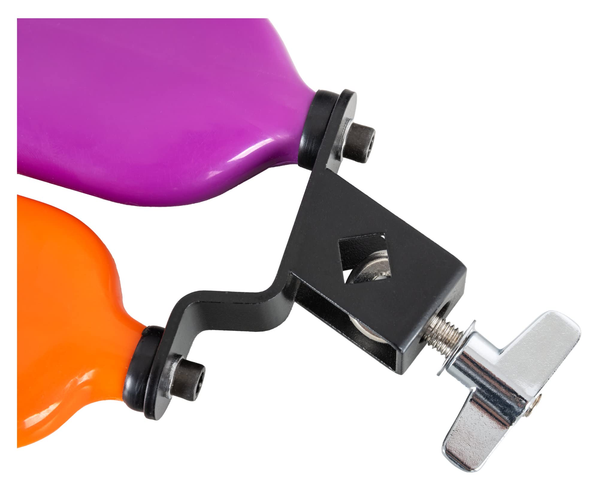 XDrum PB3-VTOG Percussion Block Dual - Due Agogo-Blocks accordati diversamente su un supporto - In plastica indistruttibile - Suono potente e penetrante - Viola/Arancione