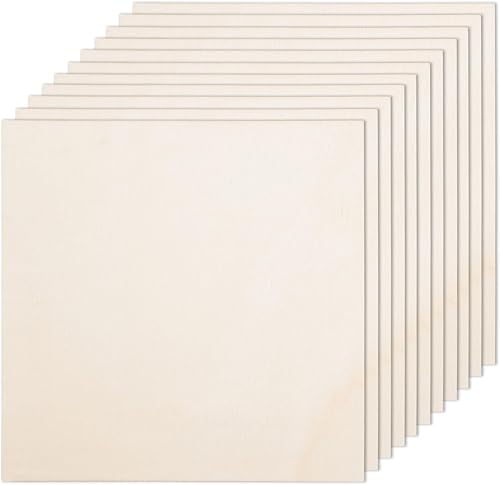 Paquete de 12 hojas de madera contrachapada de tilo de 6 x 12 x 18 pulgadas - 0.118 in de grosor, hojas finas de madera de tilo, hojas de madera