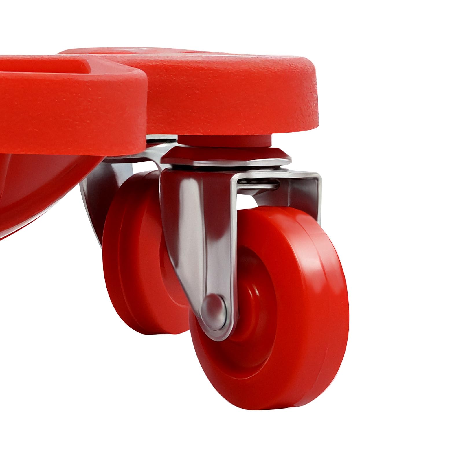Rodilleras con 5 ruedas, capacidad de carga de 100 kg, diseño ergonómico, para construcción y jardinería, rojo/negro