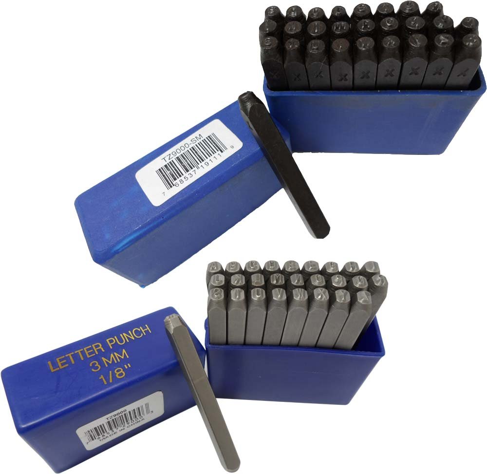 BENCH WIZARD 54 Pc Uppercase Lowercase Letter Punch Set | 1/8