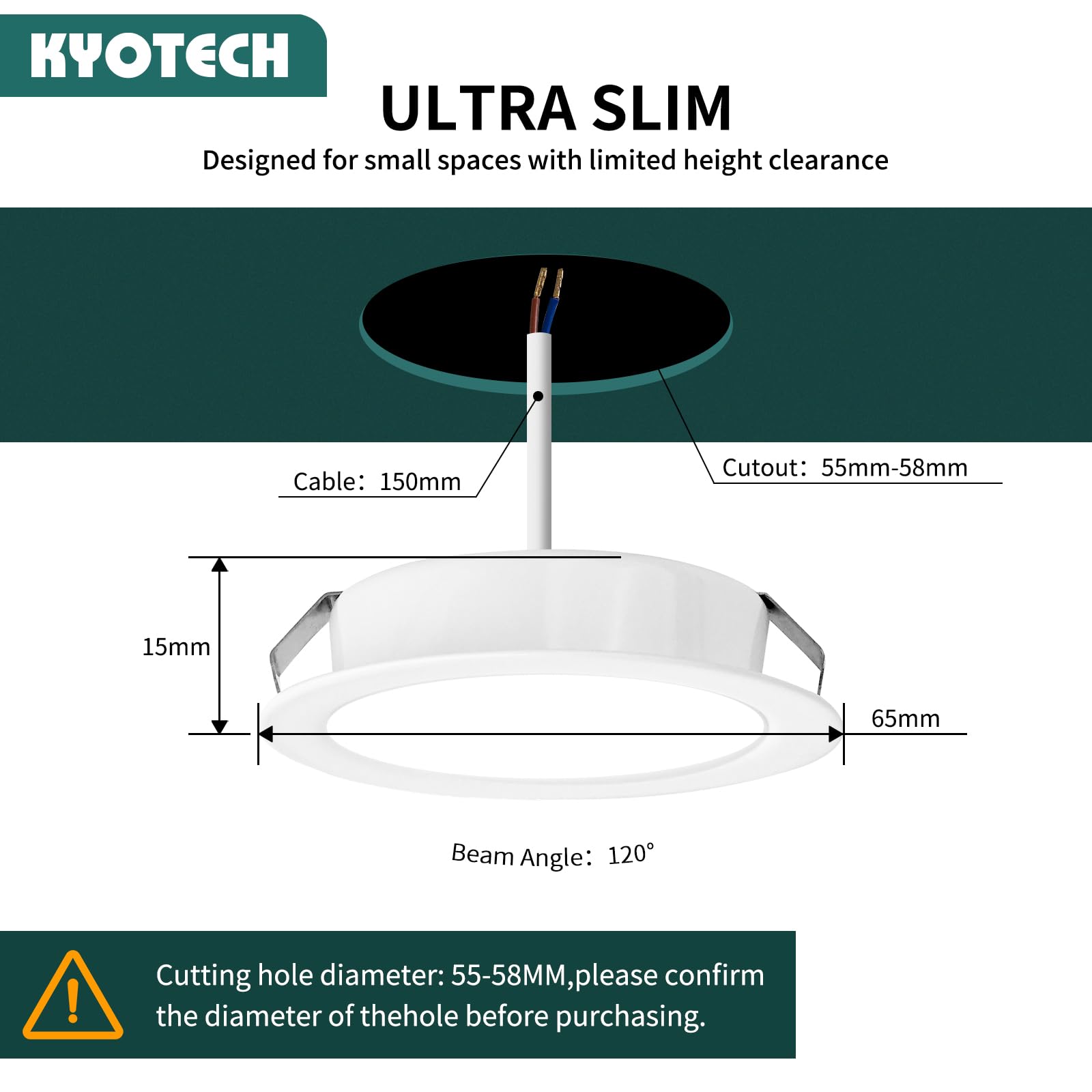 luminaires pour meuble 230V, 3.5W LED IP44 G4 20mm spots encastrables pour meuble plat 3 températures de couleur 3000k/4000k/6000k hotte de cuisine, spot encastrable salle de bain (Blanc, Set de 3 )