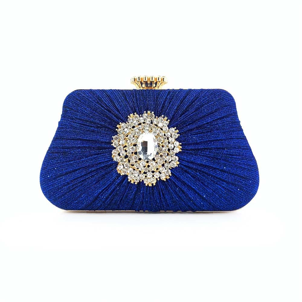Bolsos de embrague para las mujeres Moda Cena Bolsa Plisada Artesanía Rhinestone Bolsa Cross Body Hombro Bolsas para Boda Prom Night out Fiesta