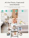 Dr.Care VistaView Lite RB Intelligent WiFi Baby Monitor avec 2 Caméras - 4” 720P Séparer l'écran & 1080P Contrôle de l'application de caméra, alertes de mouvement, 2500mAh Batterie amovible, vision nocturne, multi-utilisateur, triple sécurité