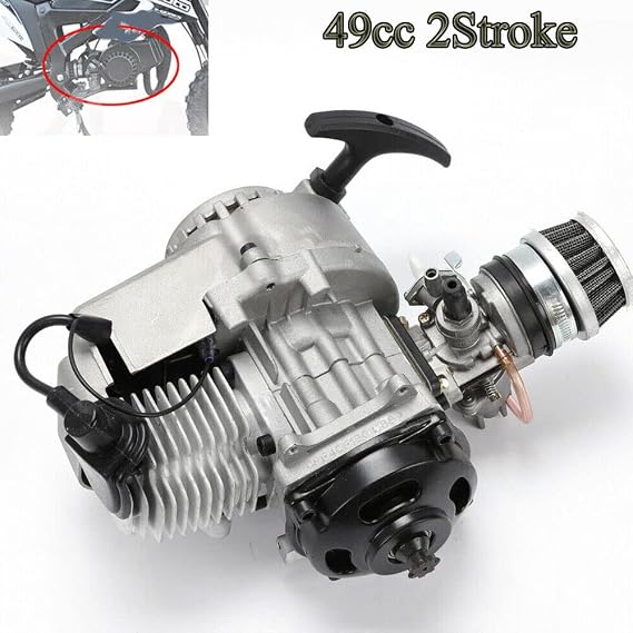 49cc 2 Stroke Engine, Engine Motor Kit, Pull Start Engine, Motorized Bike Engine, 2 Stroke Engine, Atv Engine, Small Engine, for Scooter Pocket Dirt Bike Quad Atv