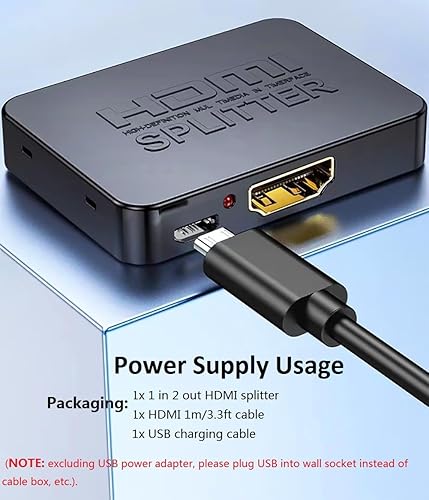 Miniatura 6 de Divisor HDMI de 1 en 2 salidas, 4K HD HDMI pantalla Splitter Switcher 1 hembra a 2 hembra 1080P salida de audio y video, para TV, monitores,