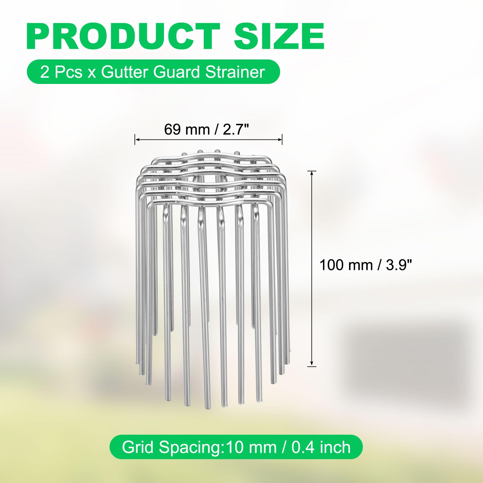 PATIKIL 2Pcs Filtro Protector De Canalón De 69 mm (2.7") De Diámetro | Exterior, Tapa De Terminación De PVC Malla De Cubierta De Techo Cubierta De Tubo De Escape Protector