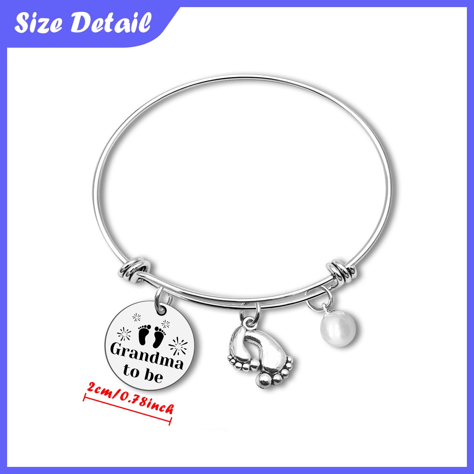 Grandma to Be Gifts New Grandma Bracelet First Time Grandma Gifts Promoted to Grandma Gifts Pregnancy Reveal Jewelry Gifts for Grandma Grandmother Announcement Gifts Baby Announcement Gift Jewelry