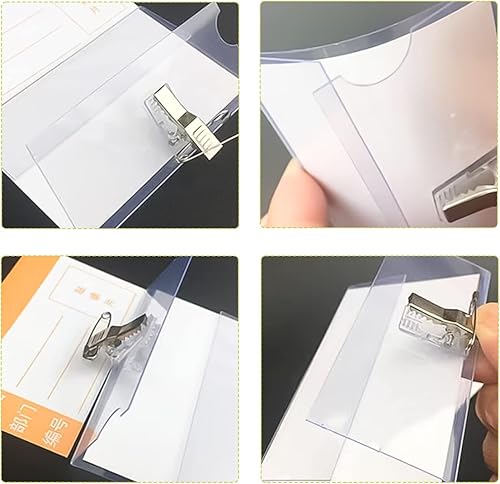 Miniatura 6 de Enenes Soporte horizontal para tarjetas de identificación con clip, estilo de alfiler, 50 unidades, con insertos, tamaño de tarjeta de 3.38 x 2