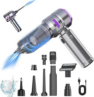 Aspirador de Mano Sin Cable, 16000Pa/100W Aspirador Coche Potente Portátil, 6000mAh Aspiradora De Mano Multifunción, 3 Velocidades, USB Recargable, Para Pelo De Mascotas, Coche, Hogar
