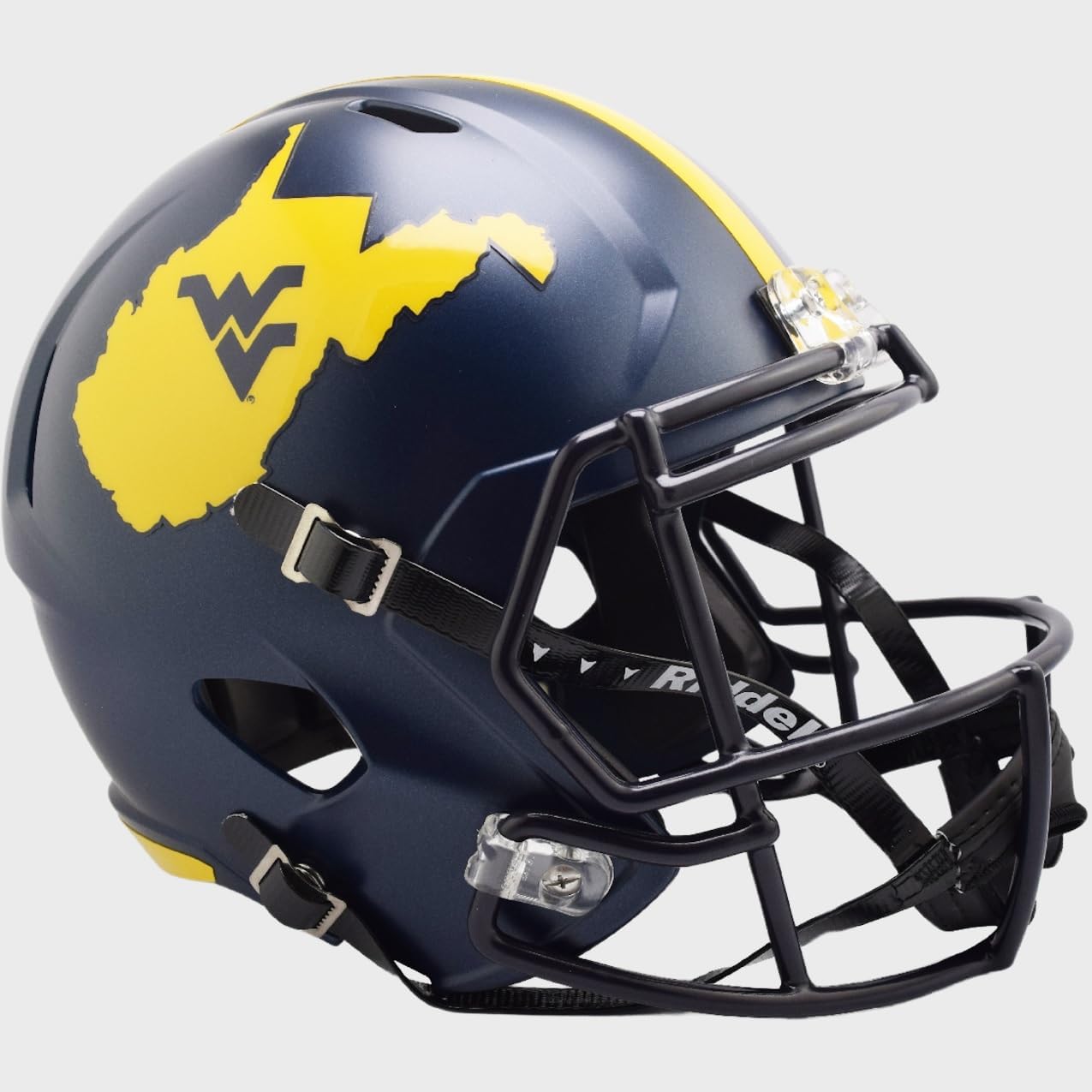 West Virginia Mountaineers 2023 Country Roads Riddell Speed Replica Full Size Football Helmet - New in Riddell Box