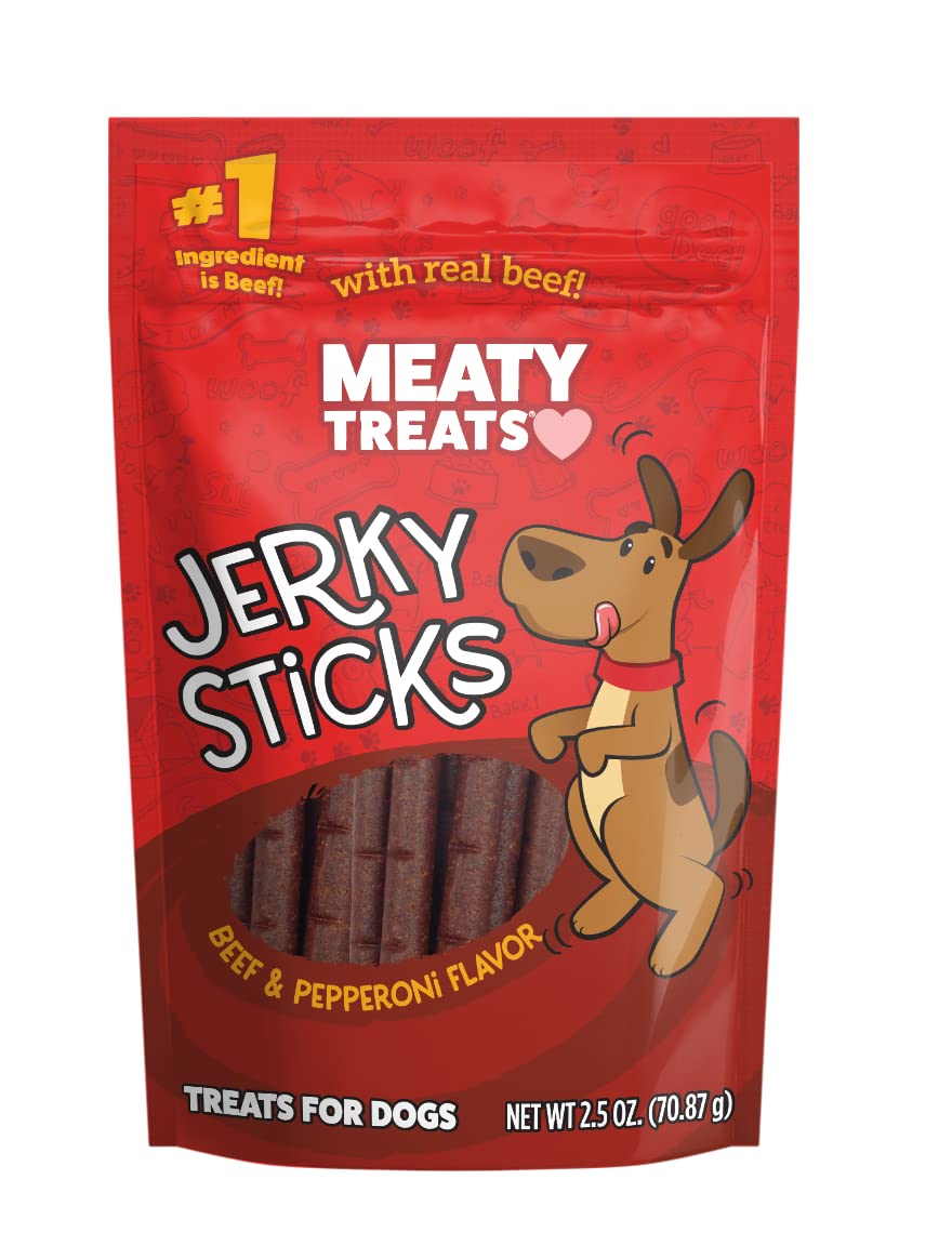 Meaty Treats Beef Flavored Jerky Sticks Dog Treats, 2.5-oz. (Pack of 8)