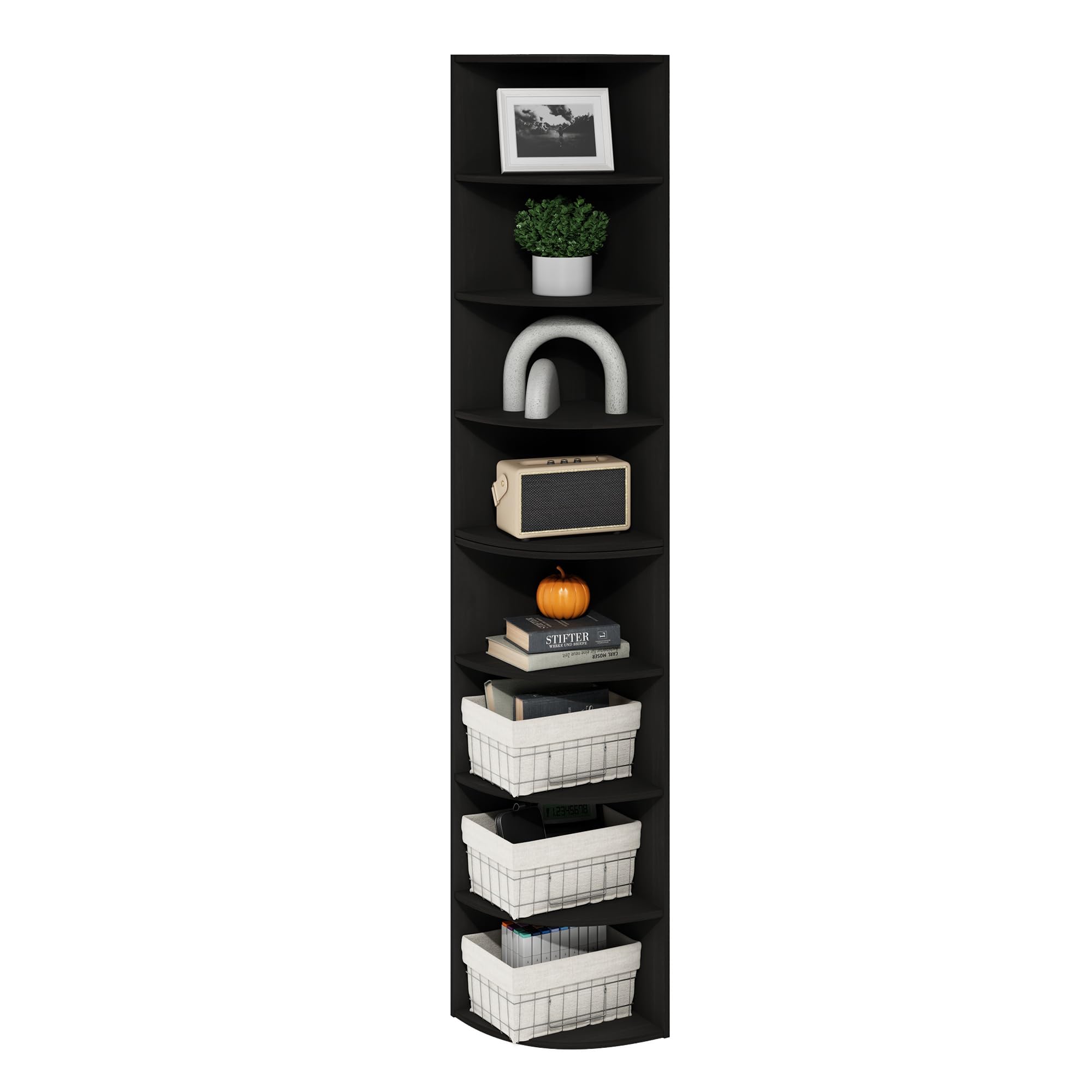 Amazon.com: Furinno ECON Corner Shelf, 8-Tier Corner Book Shelf