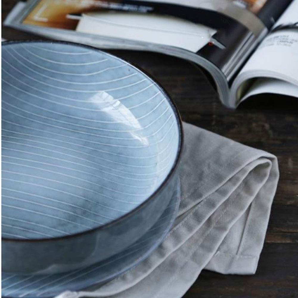 Bol à Nouilles en céramique, Bol à Soupe à Salade Bol à Salade en Porcelaine pour Le dîner Assiettes ménagères
