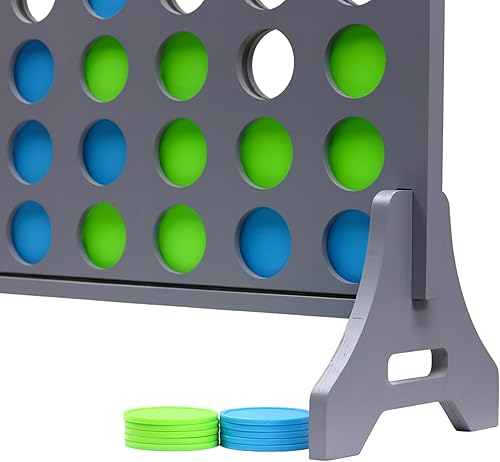 Miniatura 2 de Tailgating Pros Cuatro en una fila gris premium con funda de transporte  Juego de patio al aire libre de gran tamaño  Conecta varios discos seguidos