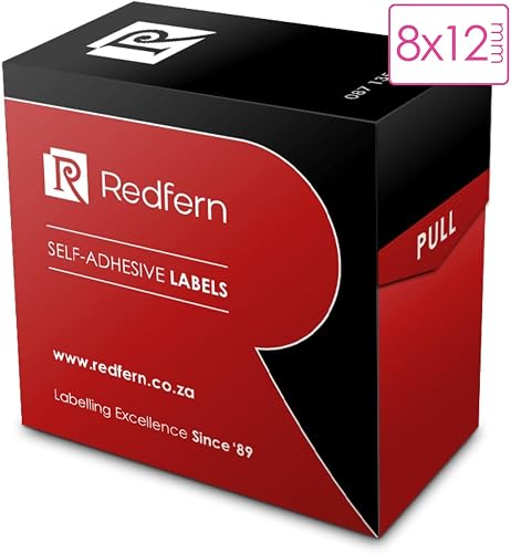 Redfern Rectangular Label Roll, 8 mm x 12 mm Size, White