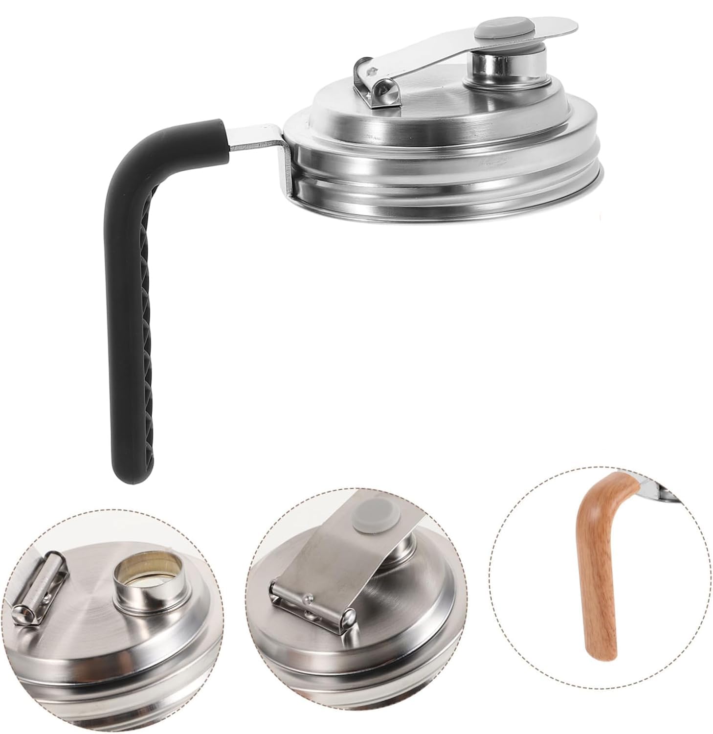 2 Pack Stainless Steel Mason Jar Lids With Flip Top Spout - For Home Brewing & Fermenting