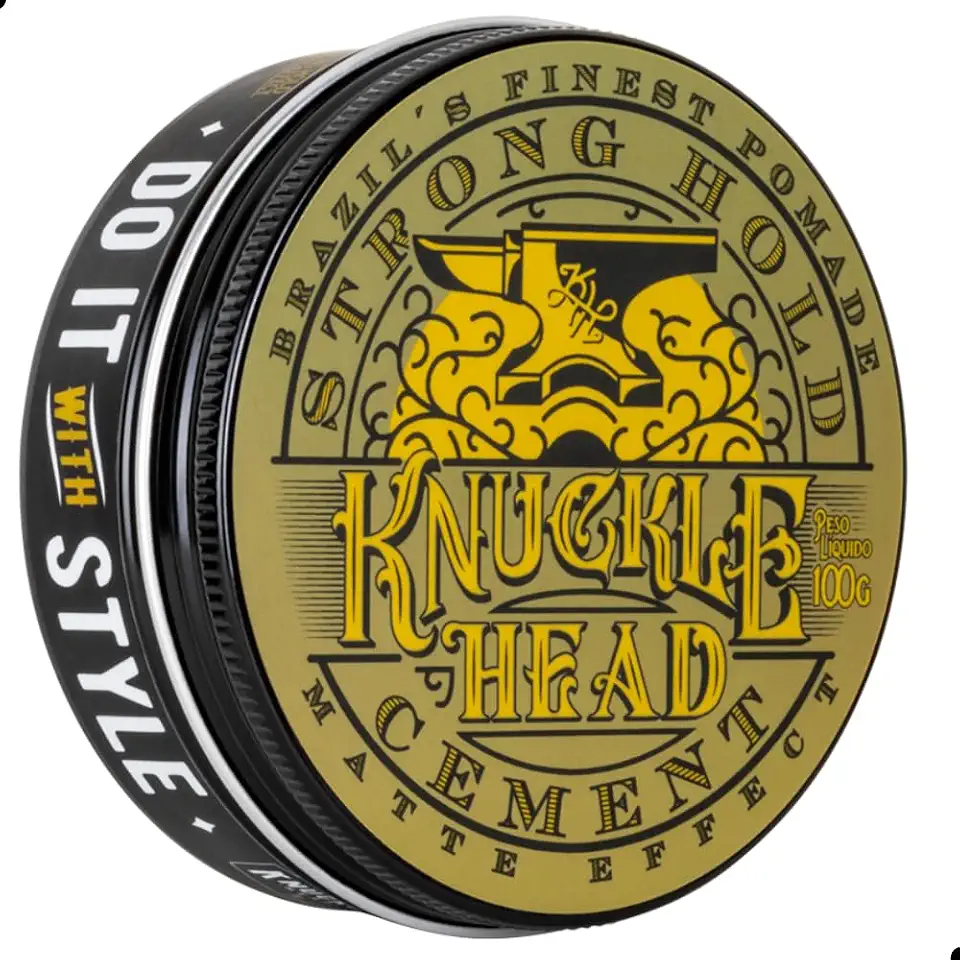 Pomada Cement Knucklehead Fixação forte alta com acabamento seco elegante Cera modeladora de cabelo premium para homens Produto Com Cera De Abelha