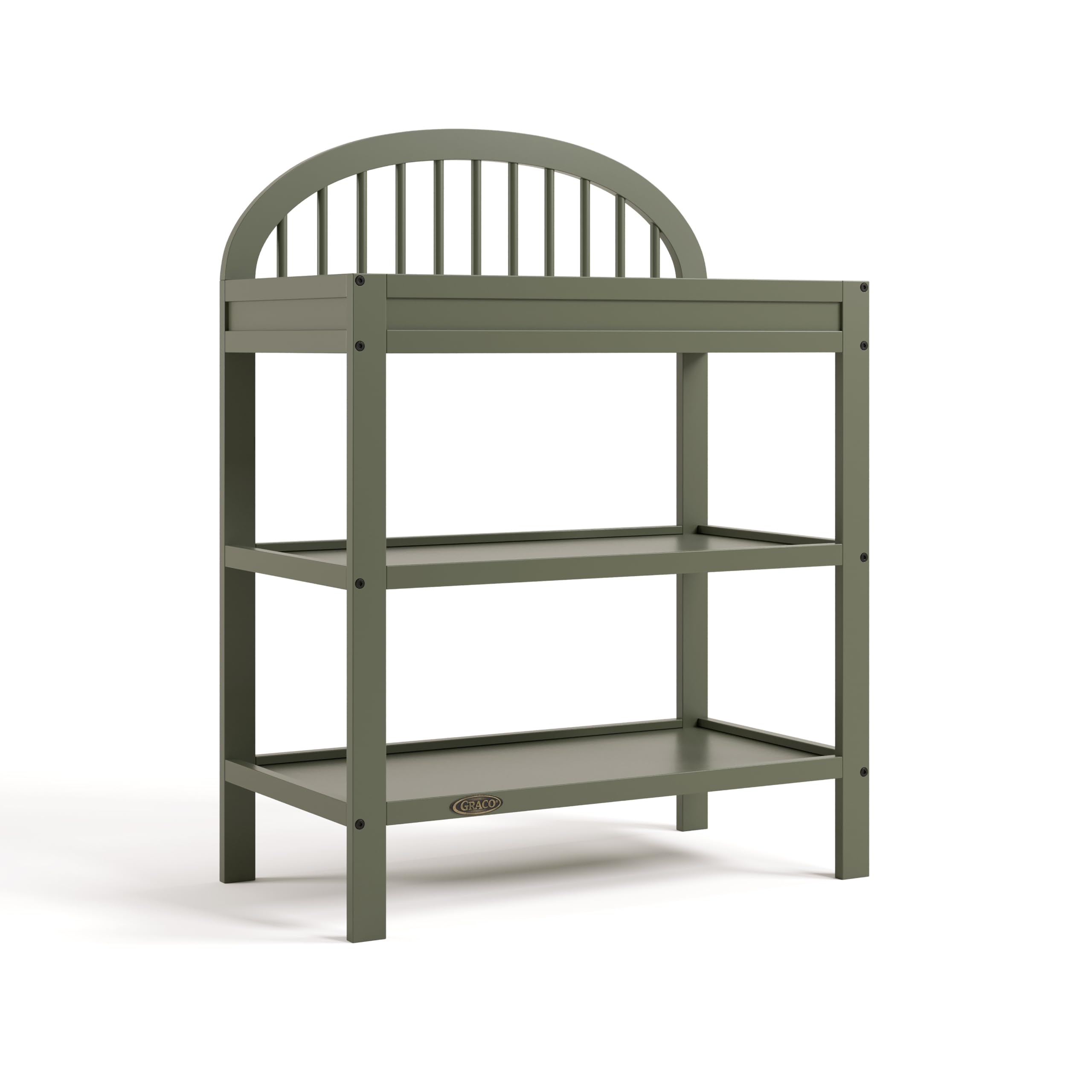 Graco Olivia Changing Table with Water-Resistant Changing Pad (Olive) - GREENGUARD Gold Certified, Includes Bonus Water-Resistant Changing Pad with