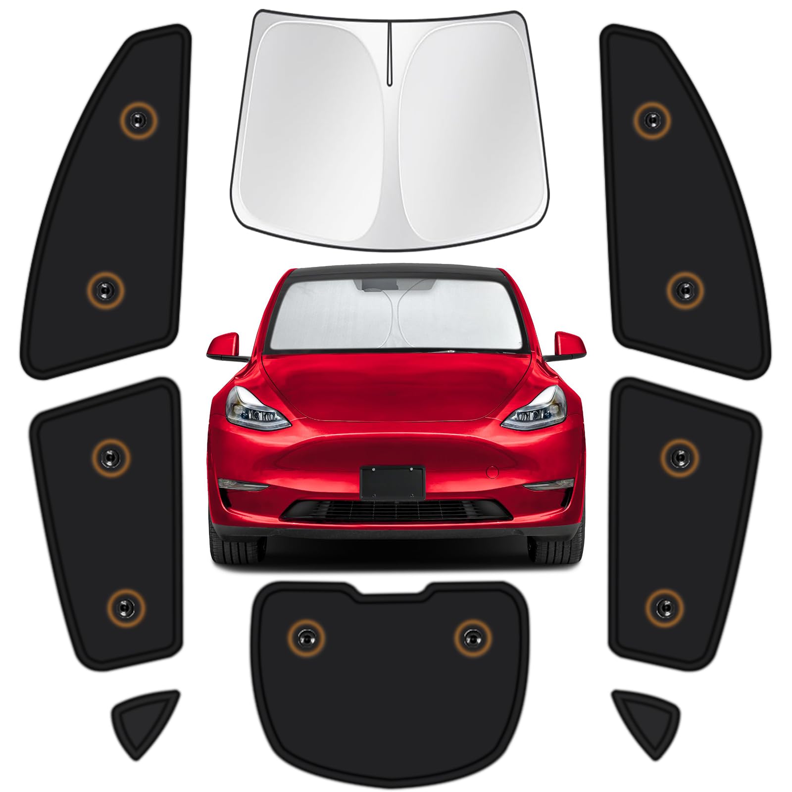 Fit for Tesla Model Y 2020-2024 Car Window Shades, 8Pcs Full Window Covers