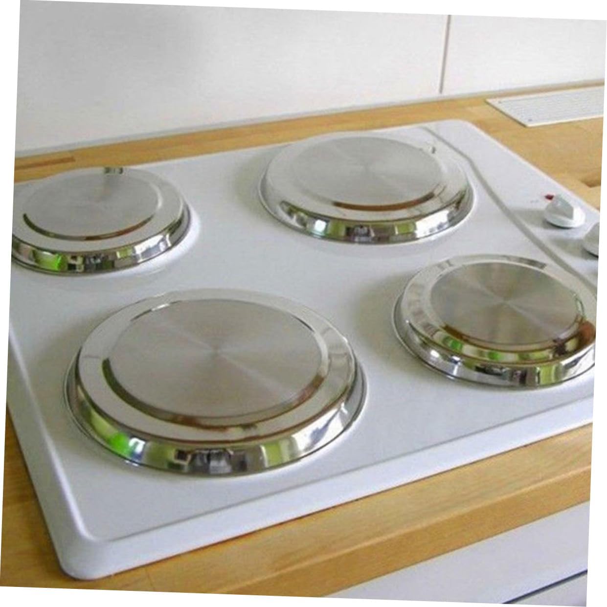 4pcs Stove Liner Stainless Steel Covers Burner Protection Easy Clean Kitchen Gadget Made Usa