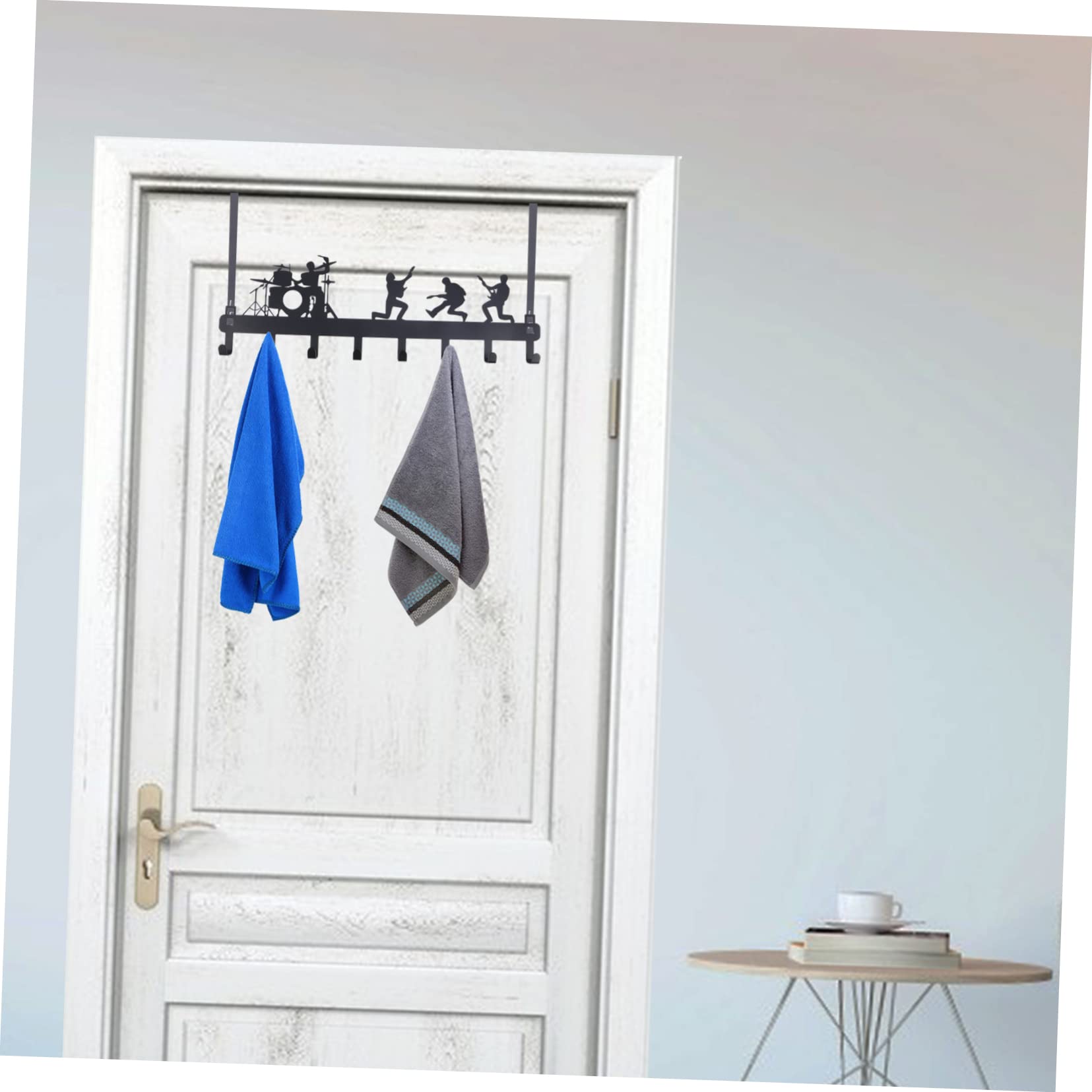 VASDEV Gancho para Toallas Ganchos Negros para Colgar sobre la Percha de la Puerta Percha para la Puerta Trasera Ganchos Resistentes Gancho de Pared de Madera Ganchos para la Sala de Esta