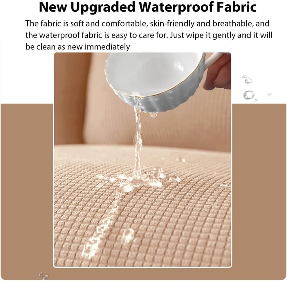 High Back Dining Chair Cover, Soft Stretch Parsons Chairs Slipcover, Thickened Meeting Room Chair Seat Protector Covers for Home Hotel Restaurant,Beige,4PCS