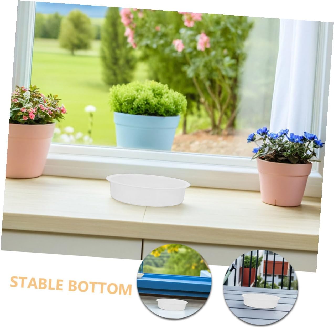 6pcs Plastic Bird Water Bowls Lightweight Outdoor Bird Bath Trays for Small Feeder Replacement Garden Patio Hydration