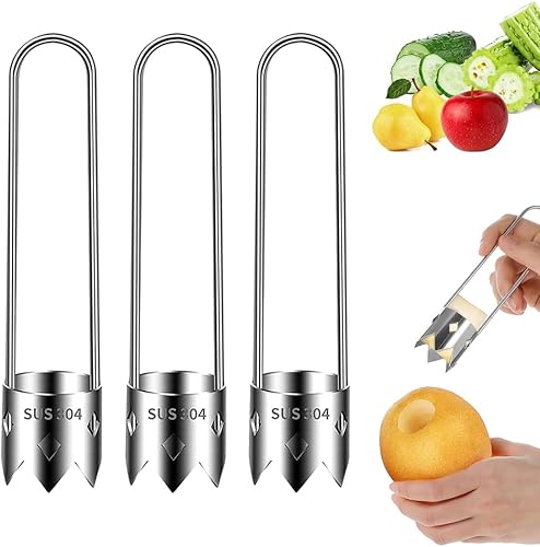 Miniatura 10 de Herramienta de descorchador de frutas y verduras, herramienta de descorchador de semillas de pimiento rojo 2025 de acero inoxidable mejorada para