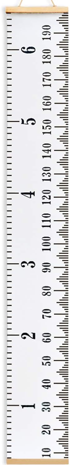 Vermogen Hanging Ruler Height Growth Chart for Baby Kids Adolescents and Adults Roll-Up Height Measure Chart 7.9'' ×78.7'' Wall Decoration Growth Ruler Gift