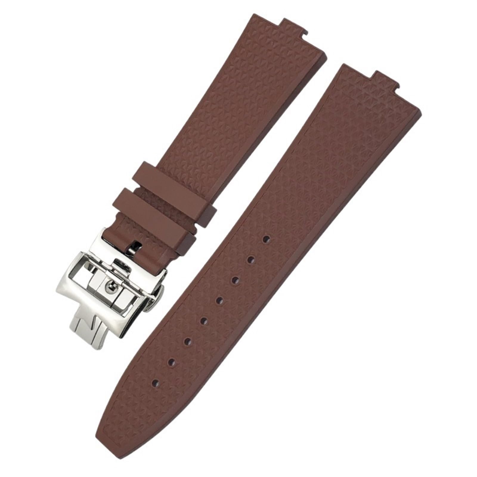 Correas de reloj de goma fluoros tipo convexo, 24x7mm, aptas para Vacheron Constantin, dispositivo de cambio rápido en el extranjero, correa azul, negra y naranja