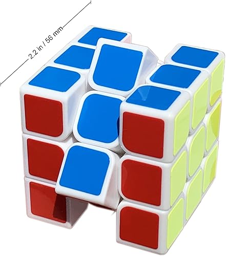 Classic Speed Cube - Rompecabezas de cubo mágico de 2.2 pulgadas, juego educativo de 3 x 3 (1 unidad, blanco)