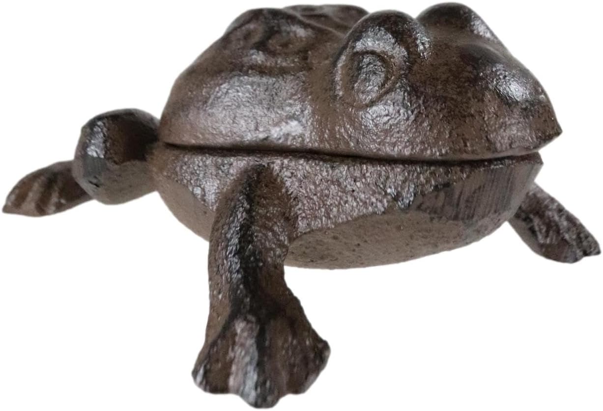 Ebros Gift Rustic Vintage Cast Iron Garden Toad Frog Decorative Small Secret Key