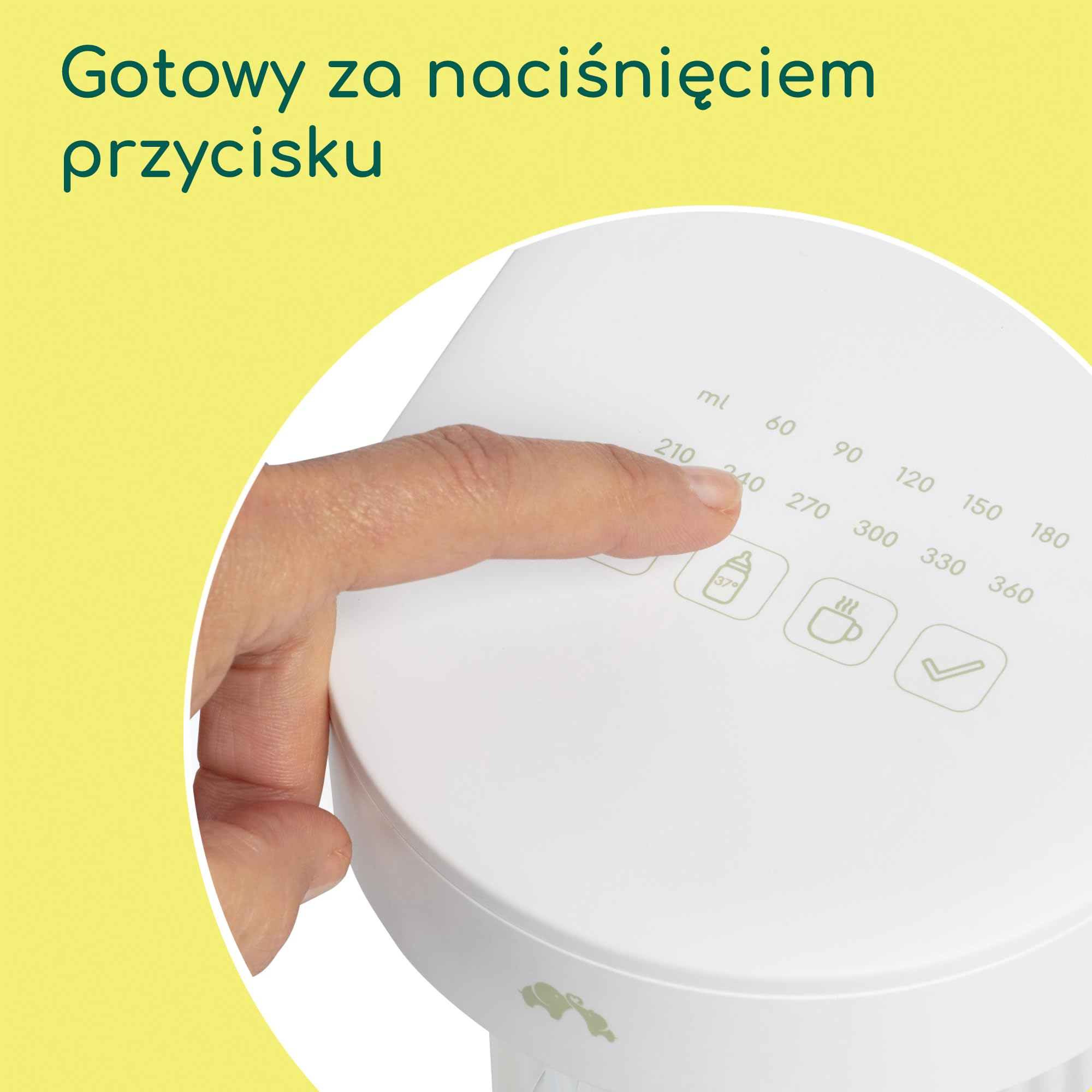 Bebeconfort Instantowy Podgrzewacz do Butelek, Precyzyjna Temperatura w Kilka Sekund, Cichy i Szybki Podgrzewacz do Butelek, Gorąca Woda (80°C), Zbiornik 1,1 L, Pamięć, Samoczyszczący, Kompaktowy