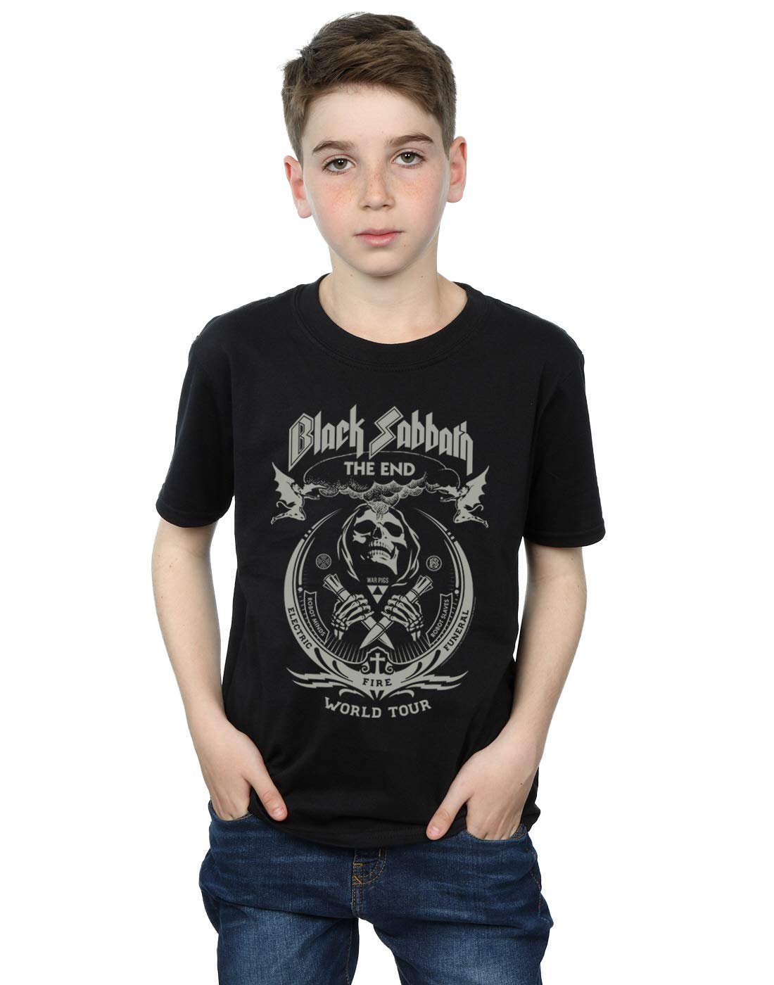 Black Sabbath Boys The End World Tour T-Shirt 12-13 Years Black