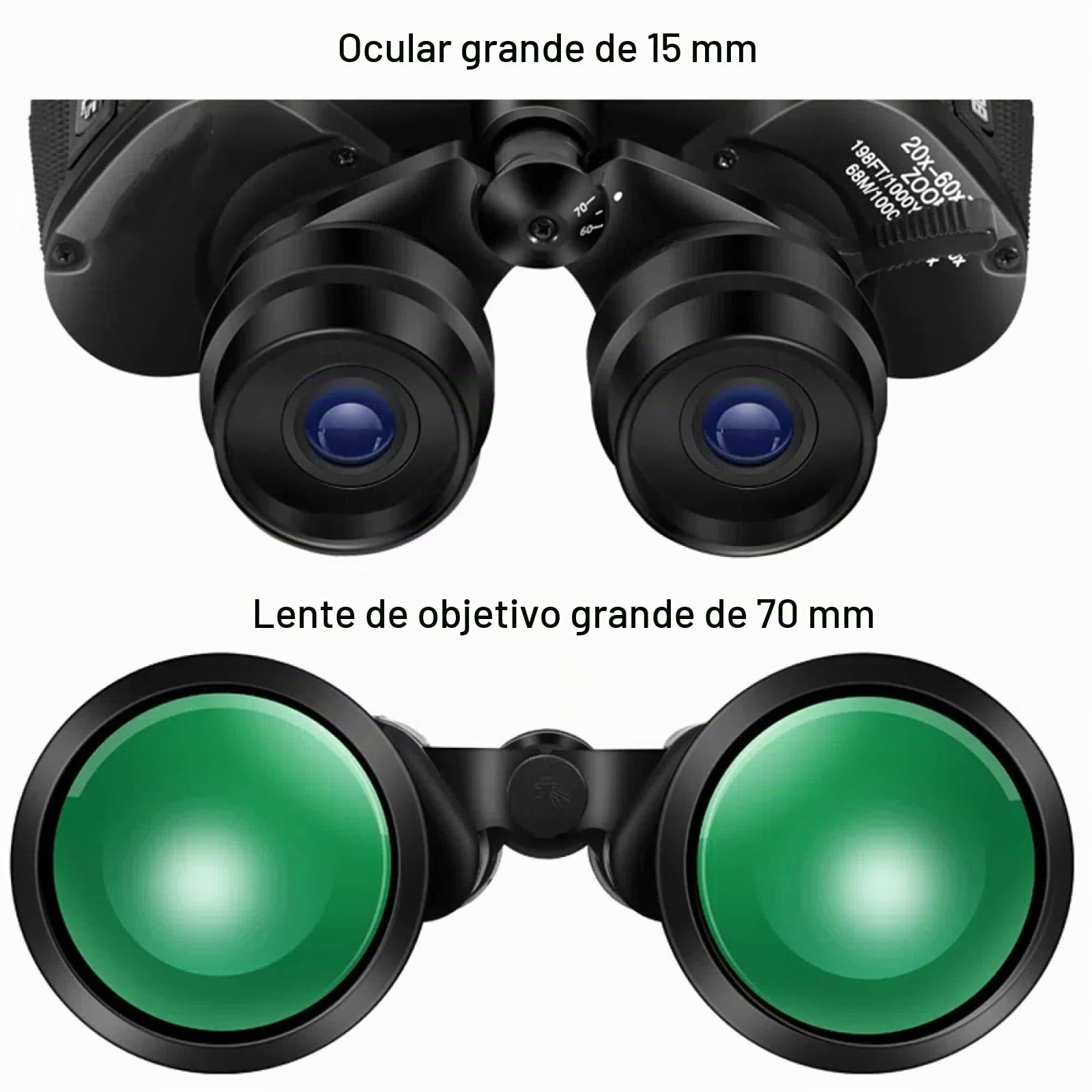 Prismáticos Borwolf 20-60x70 de alto aumento de largo alcance zoom 60 veces caza telescopio astronómico HD Professiona Zoom