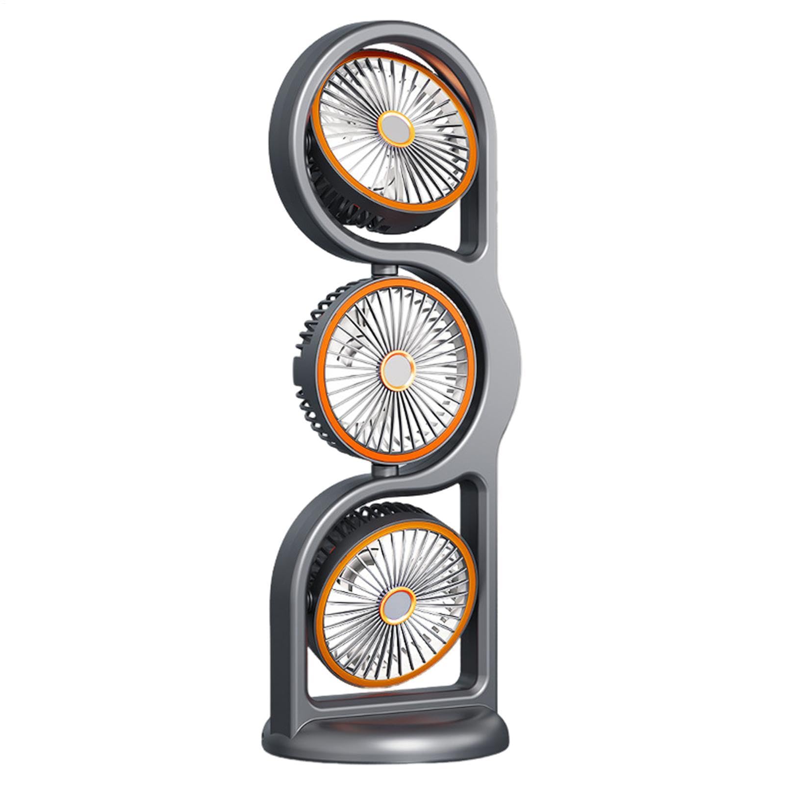 Ventilatore da Scrivania per Ufficio 5 Modalità 3 Teste Rotazione a 360° | Ventilatore Da Tavolo Portatile A Tre Teste per Casa, Appartamento, Camere, Esterno, Campeggio, Pesca, Pic